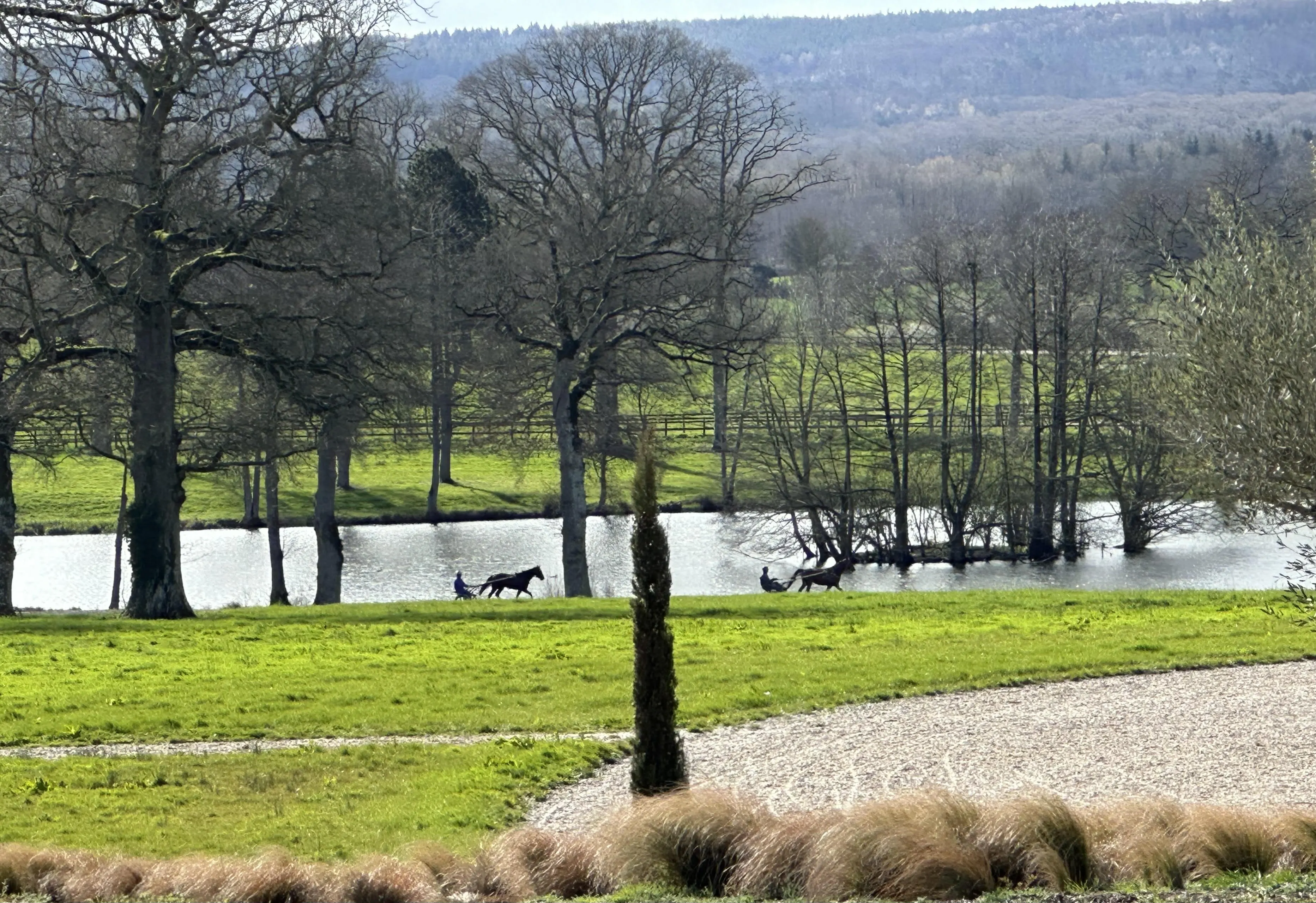 paysage avec deux Sulky